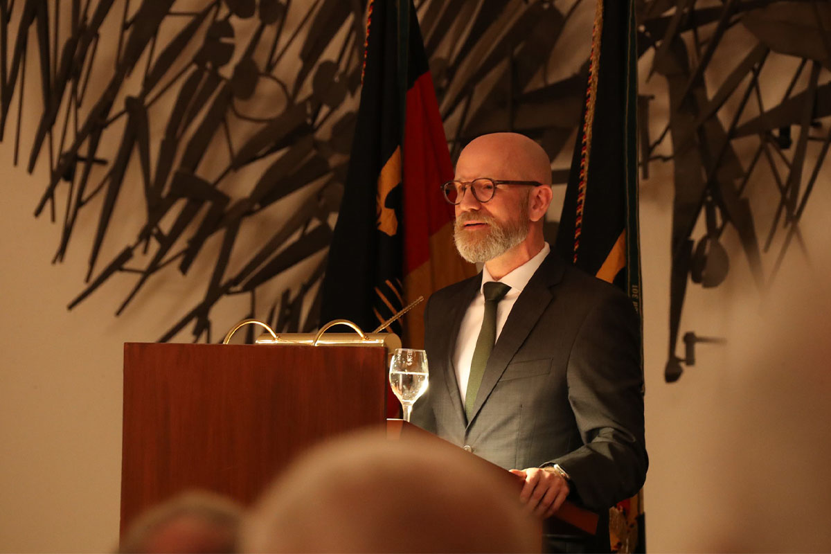 Staatssekretär a.D. Dr. Tauber bei seiner Rede